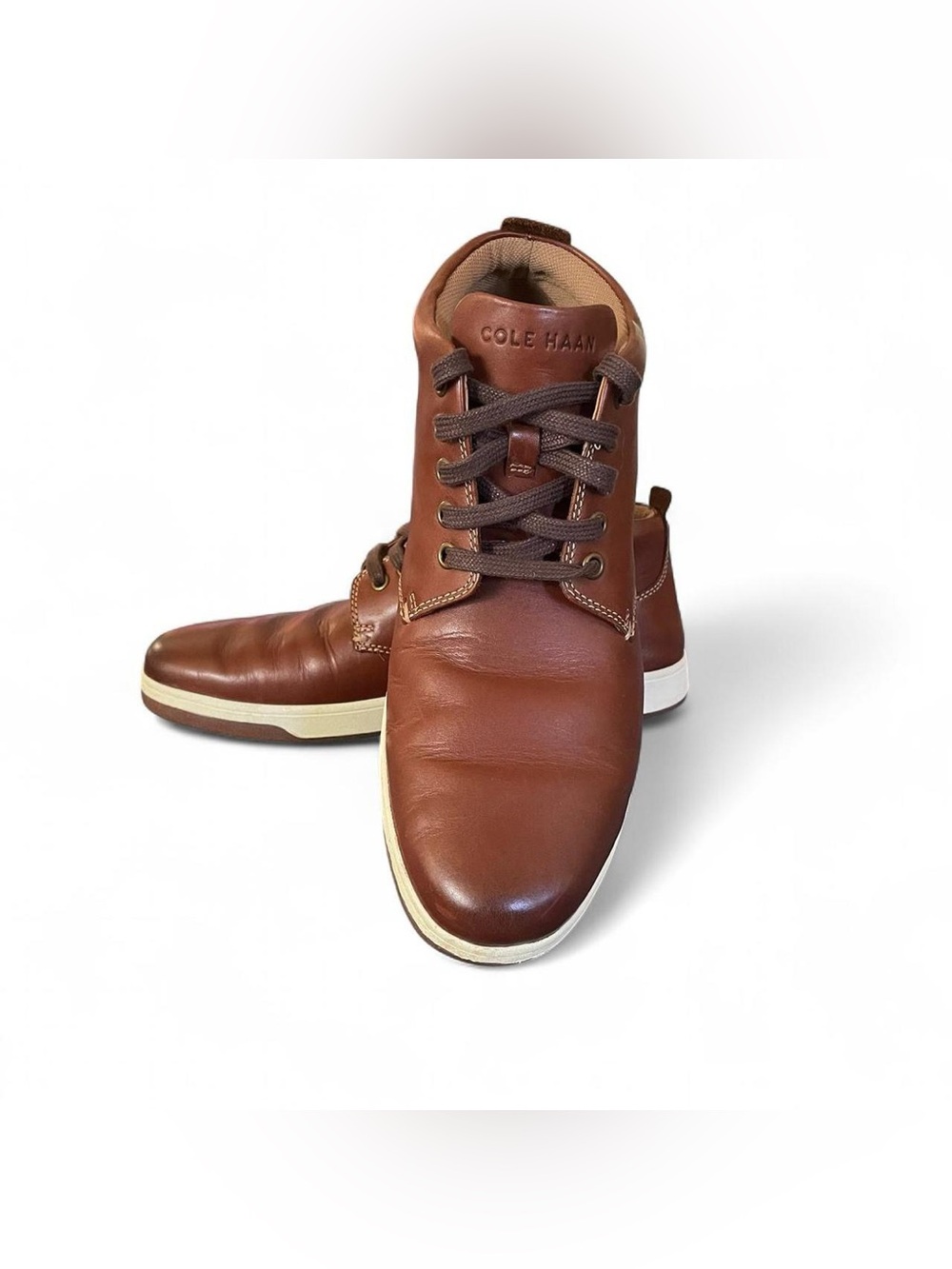 Cole Haan Vartan 2.0 Grand OS Brown Leather Midcut Sneakers - Men's 8M